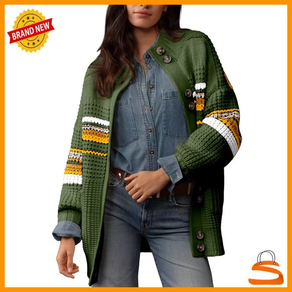Cable Knit Cardigan Sweater Long Sleeve Oversized Chic Fall Winter Layering